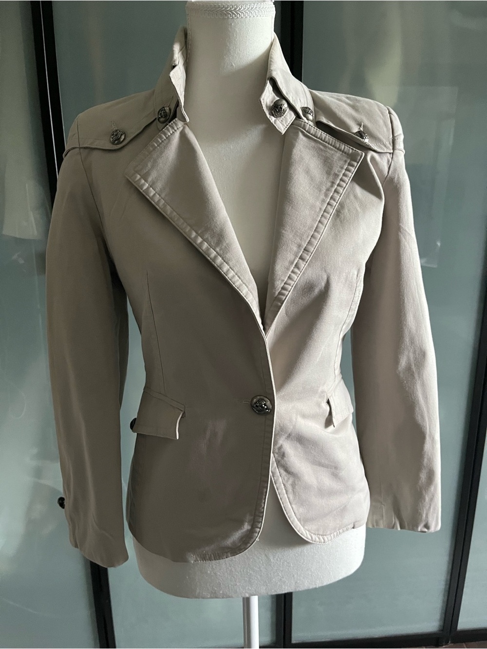 Rinascimento Light Beige Single-Button Tailored Blazer